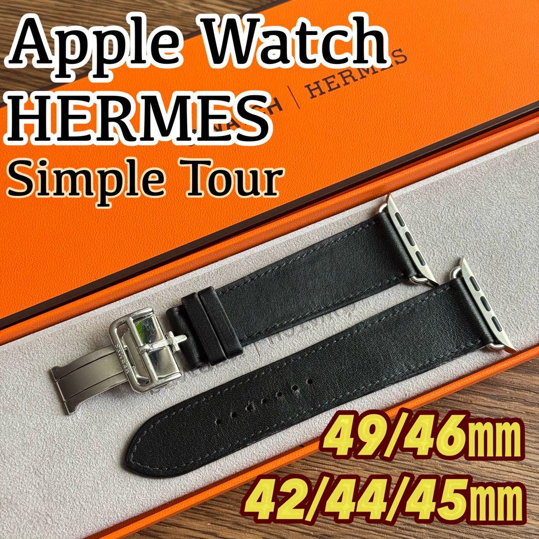 2800 Apple Watch エルメス　ディプロイアント　バックル　ブラック