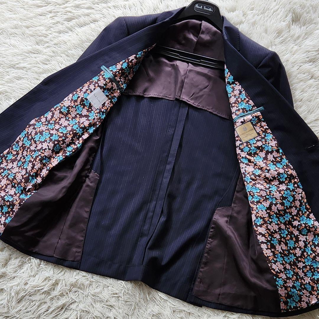 付属品完備✨XL ポールスミス 現行タグ スーツ バルベラ生地 シルク 花柄