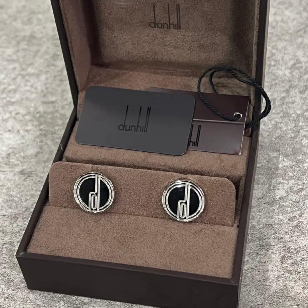 新品 未使用dunhill ダンヒル シルバー 円形カフスリンクス dロゴ