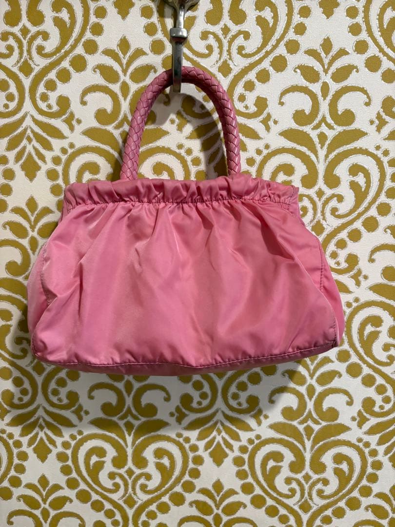 PRADA プラダ 2way ハンドバッグ テスートナイロン ピンク リボン