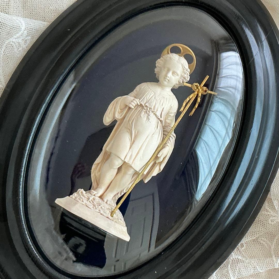 【希少】フランスアンティーク　美しい幼子イエス　メダイヨン　彫刻　レリーフ