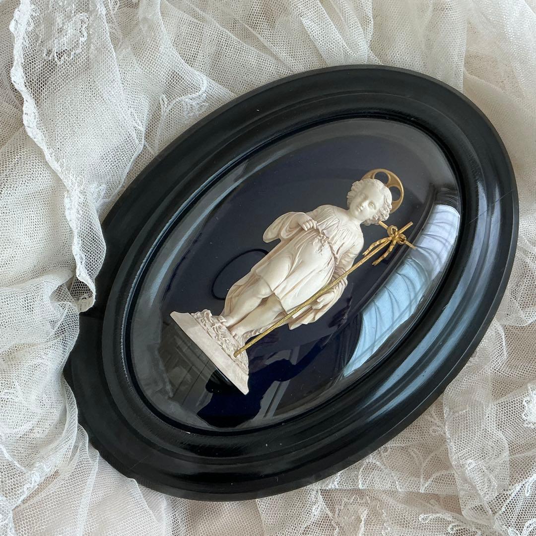 【希少】フランスアンティーク　美しい幼子イエス　メダイヨン　彫刻　レリーフ