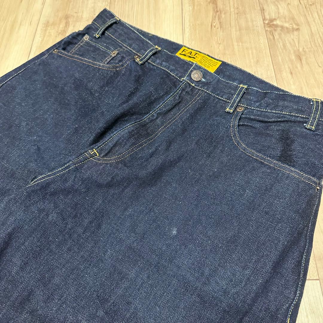 美品　FAT 247 ブルー デニム　ワイドパンツ