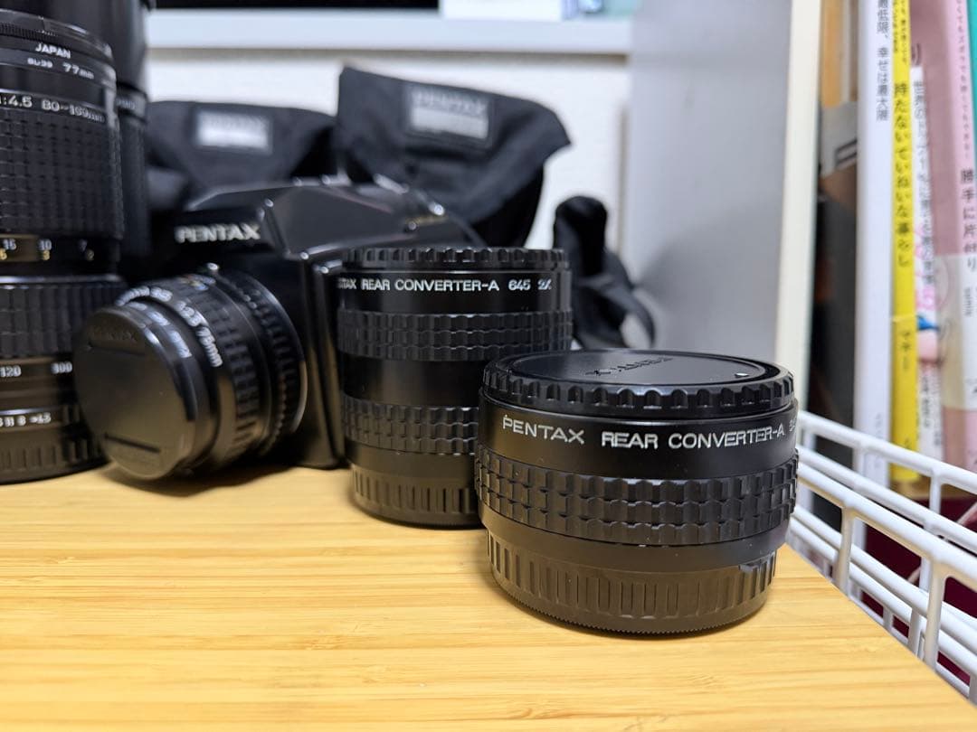 PENTAX 645 コンバータ2種/ レンズ6本　防湿庫保管