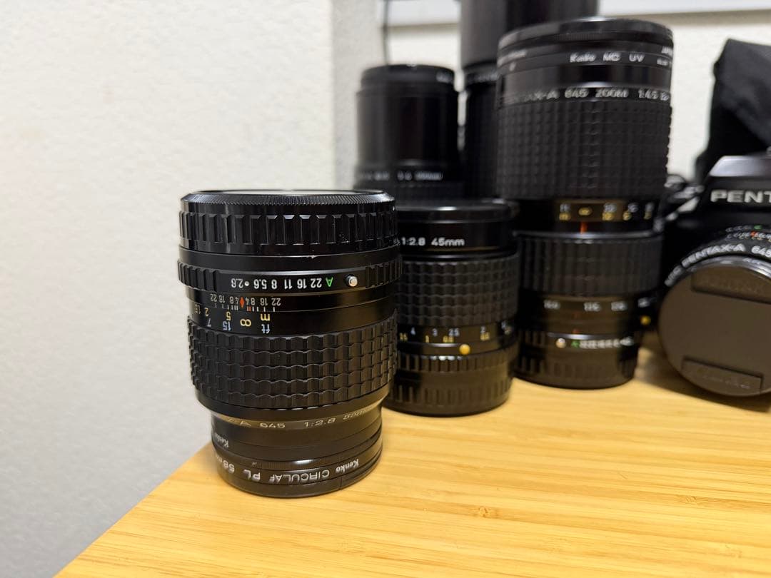 PENTAX 645 コンバータ2種/ レンズ6本　防湿庫保管