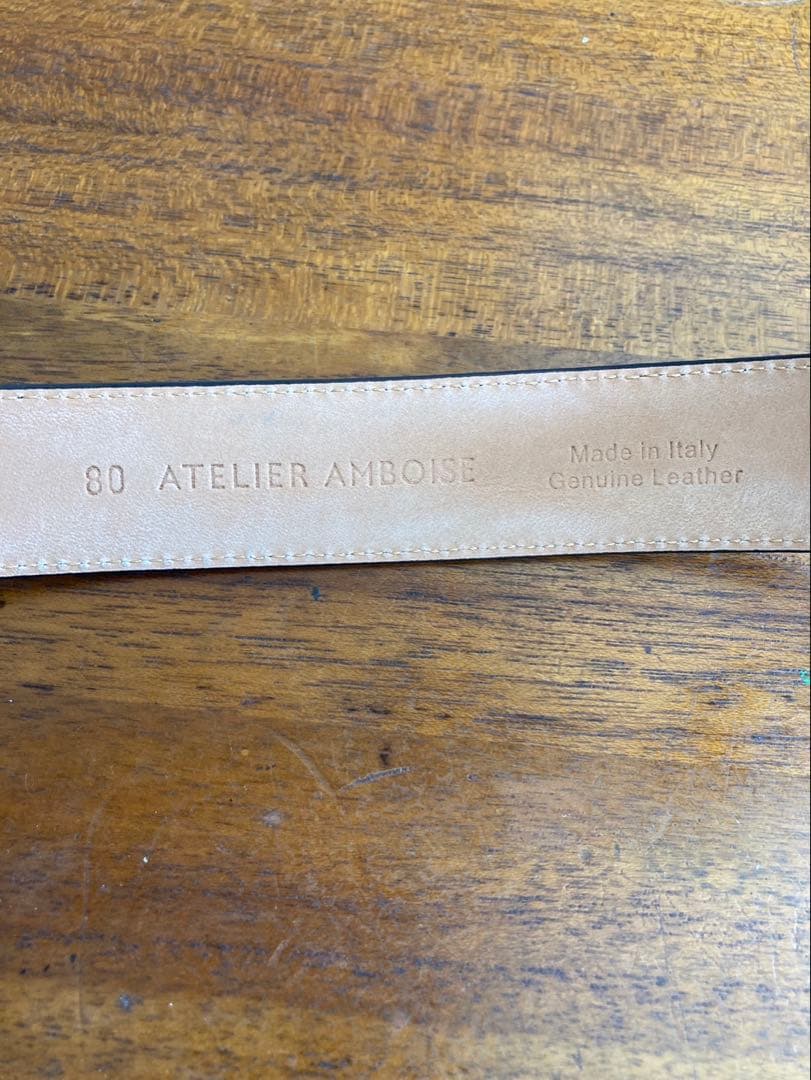 NOBLE アトリエ アンボワーズ レザーベルト ブラック×ゴールド ノーブル