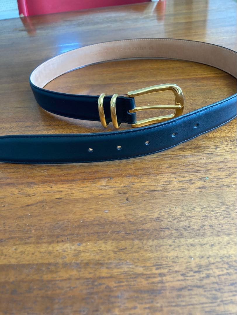 NOBLE アトリエ アンボワーズ レザーベルト ブラック×ゴールド ノーブル