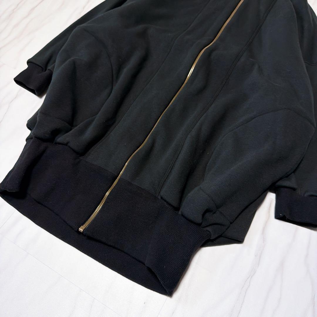 《美品》コグザビッグスモーク ジップフーディコート ロングパーカー 裏起毛 黒