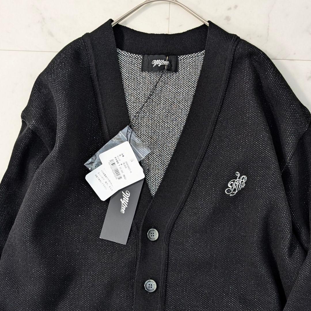 未使用★MYne ミハラヤスヒロ ハートパターンビッグシルエットカーディガン 黒