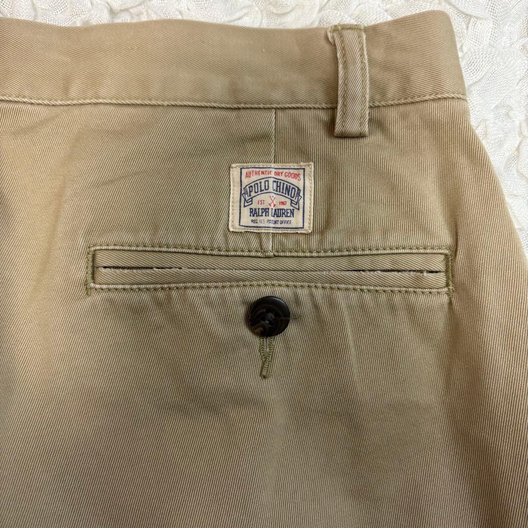 【現行タグポロチノタグ復刻】ポロ ラルフローレン 2タック ワイドチノ
