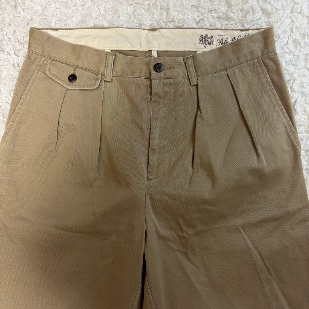 【現行タグポロチノタグ復刻】ポロ ラルフローレン 2タック ワイドチノ