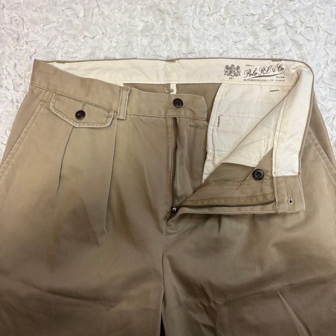 【現行タグポロチノタグ復刻】ポロ ラルフローレン 2タック ワイドチノ