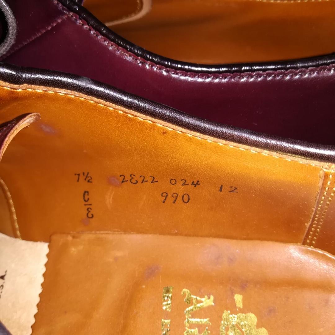 d0045 美品 値下げ不可 箱袋付き オールデン 990 7.5 C/E