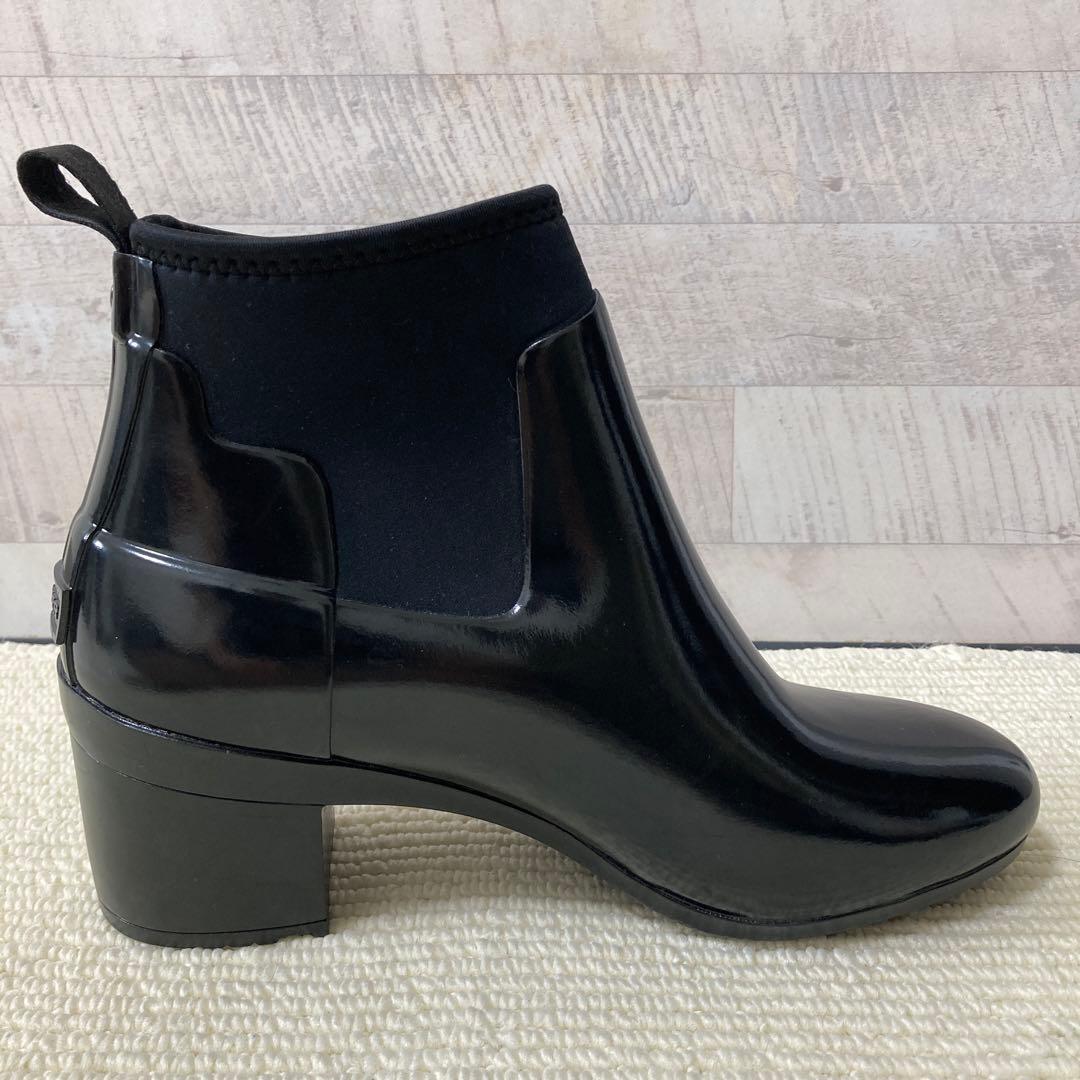 [美品] HUNTER サイドゴア　ショート　レインブーツ　オールブラック