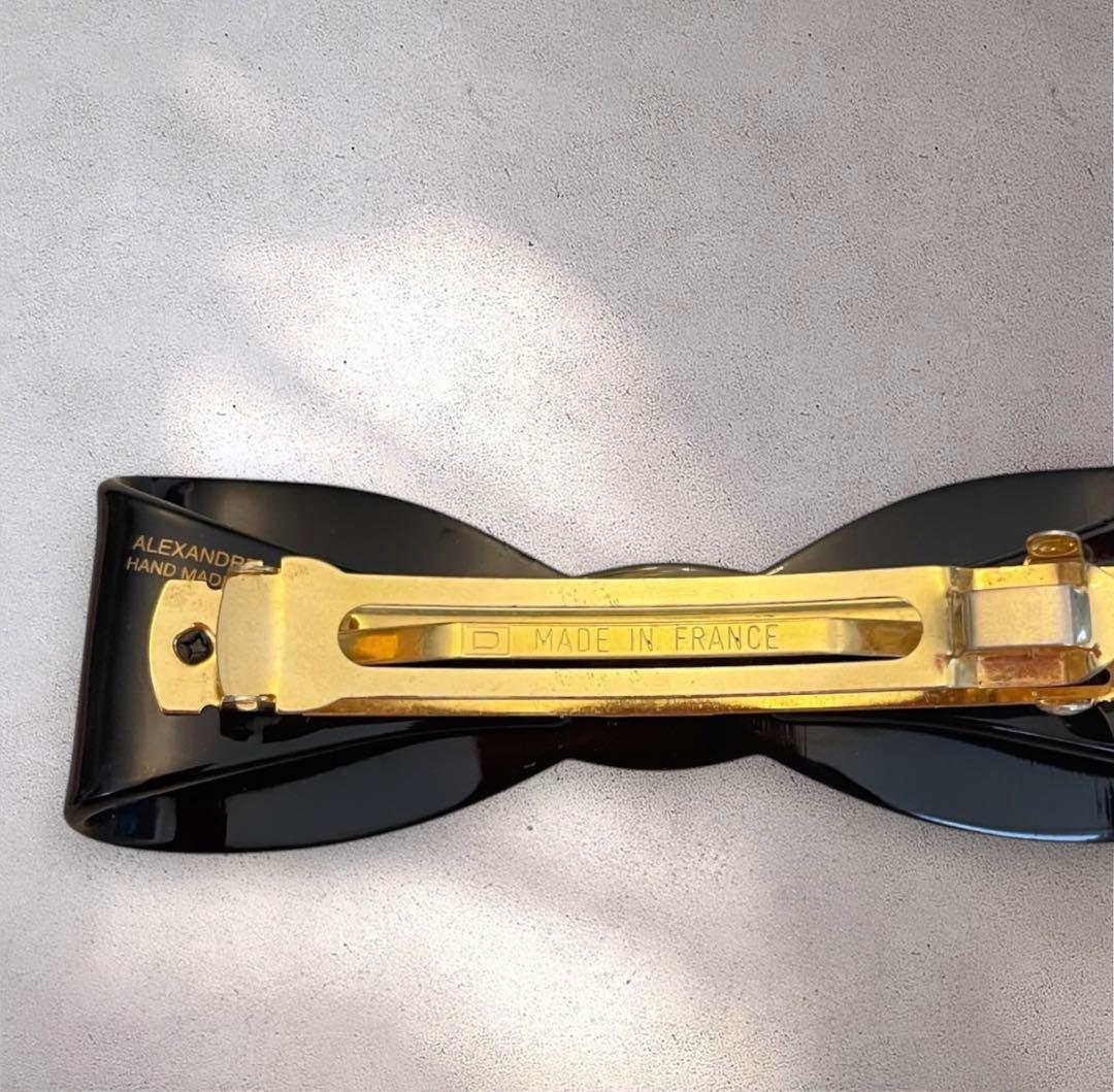 ALEXANDRE DE PARIS リボンバレッタ黒 アレクサンドル　ドゥパリ