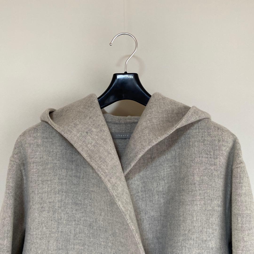 セオリーリュクス フーデッドコート 38 フーデットコート ライトグレー DMW