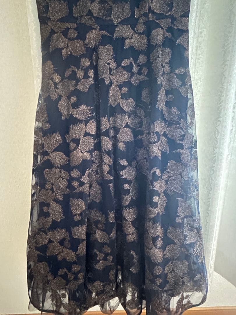 GRACE CONTINENTAL ラメ刺繍チュールワンピース