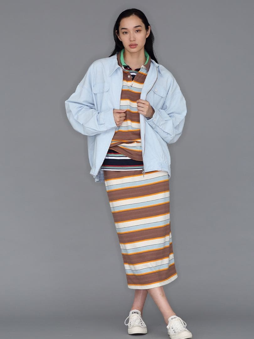 トップス HORIZONTAL STRIPES POLO L/S SHIRT