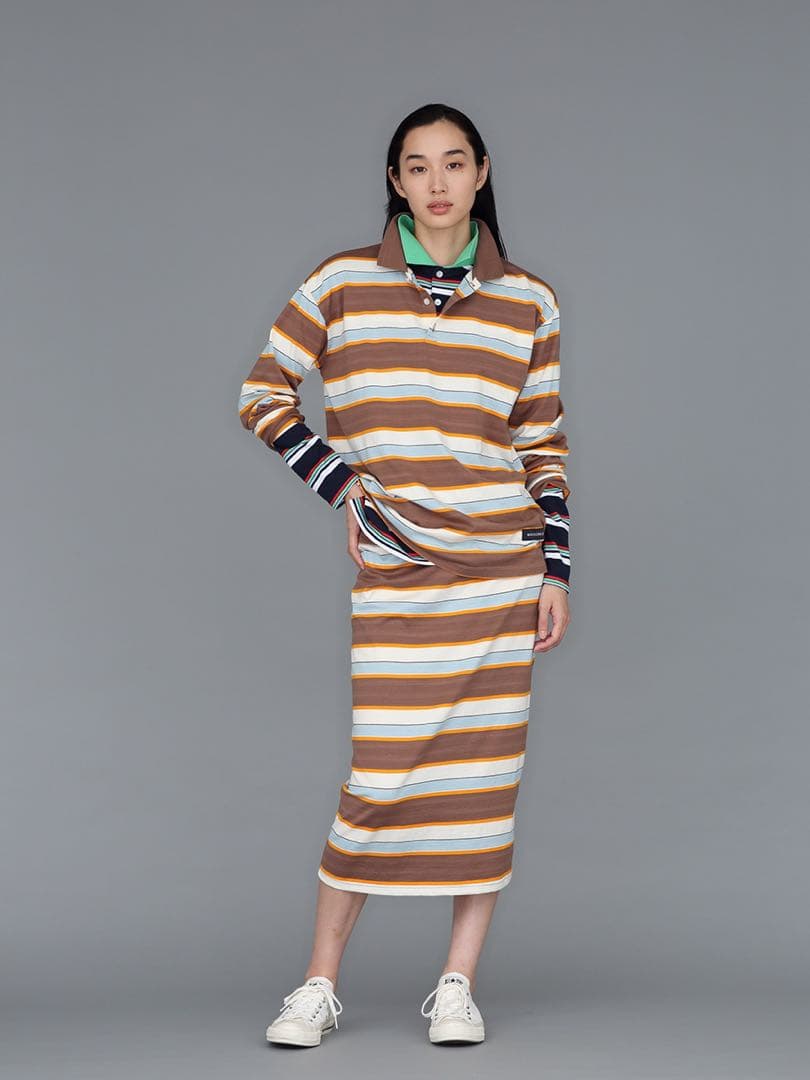 トップス HORIZONTAL STRIPES POLO L/S SHIRT
