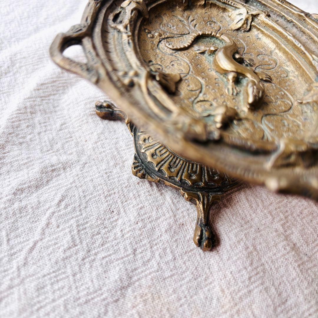 【フランス アンティーク】トカゲの真鍮トレイ アールヌーヴォー