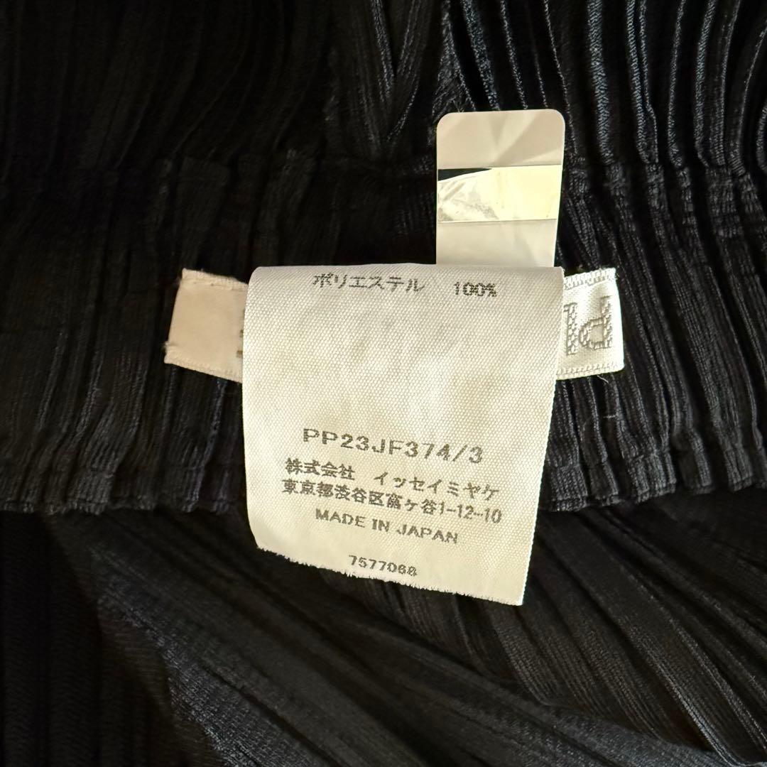 プリーツプリーズ シッカーボトムス パンツ 黒 厚地