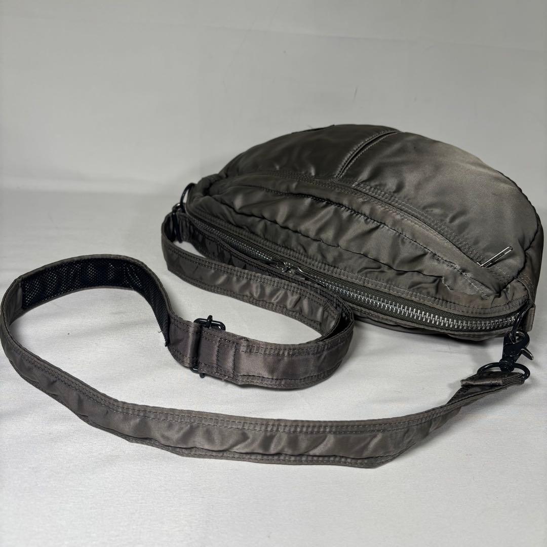 ポーター ショルダーバッグ 斜め掛け タンカー ハーフムーン ナイロン グレー