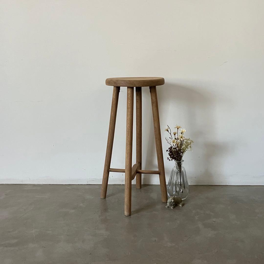 レトロ　古道具　古家具　古民家　剥離家具　ストリップド　丸椅子　南京椅子　木製