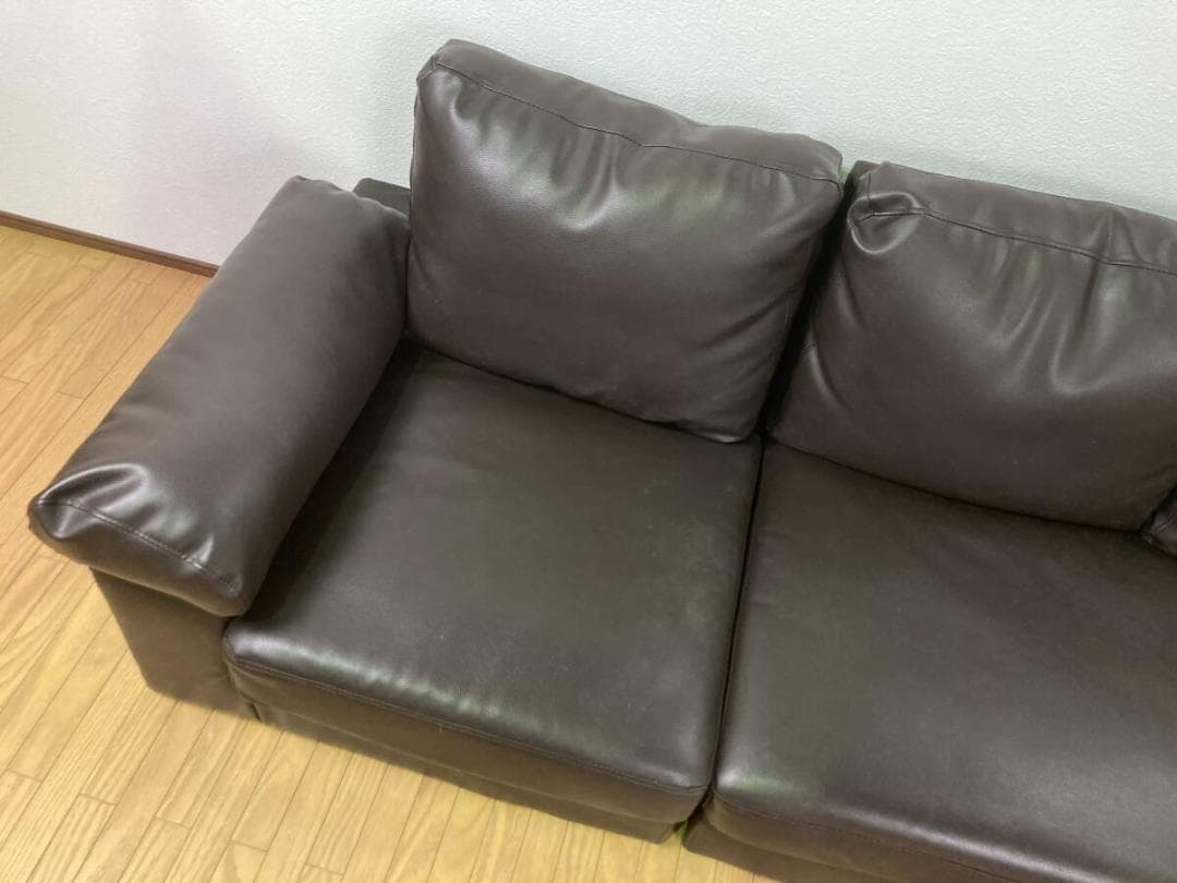 ローソファ 3人掛け ソファ 三人掛け フロア ダークブラウン ヴィンテージ風