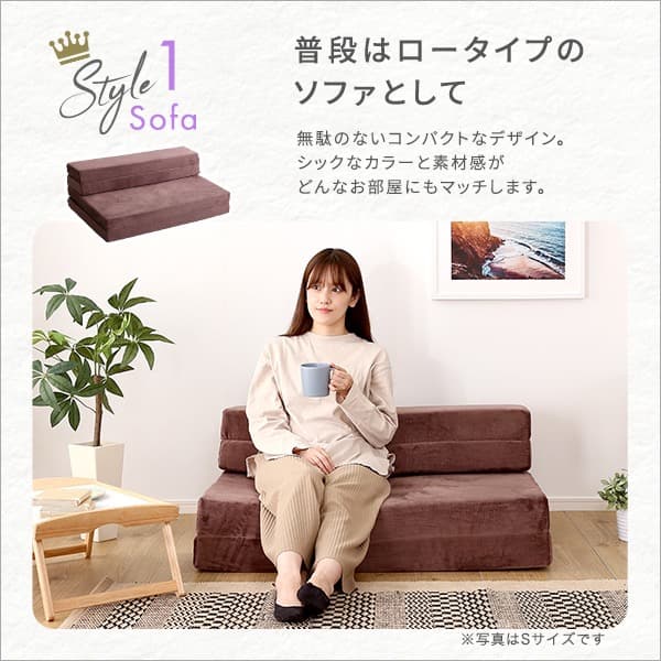 【送料無料】4 Ｗay　折りたたみソファマットレス　セミダブル 多機能