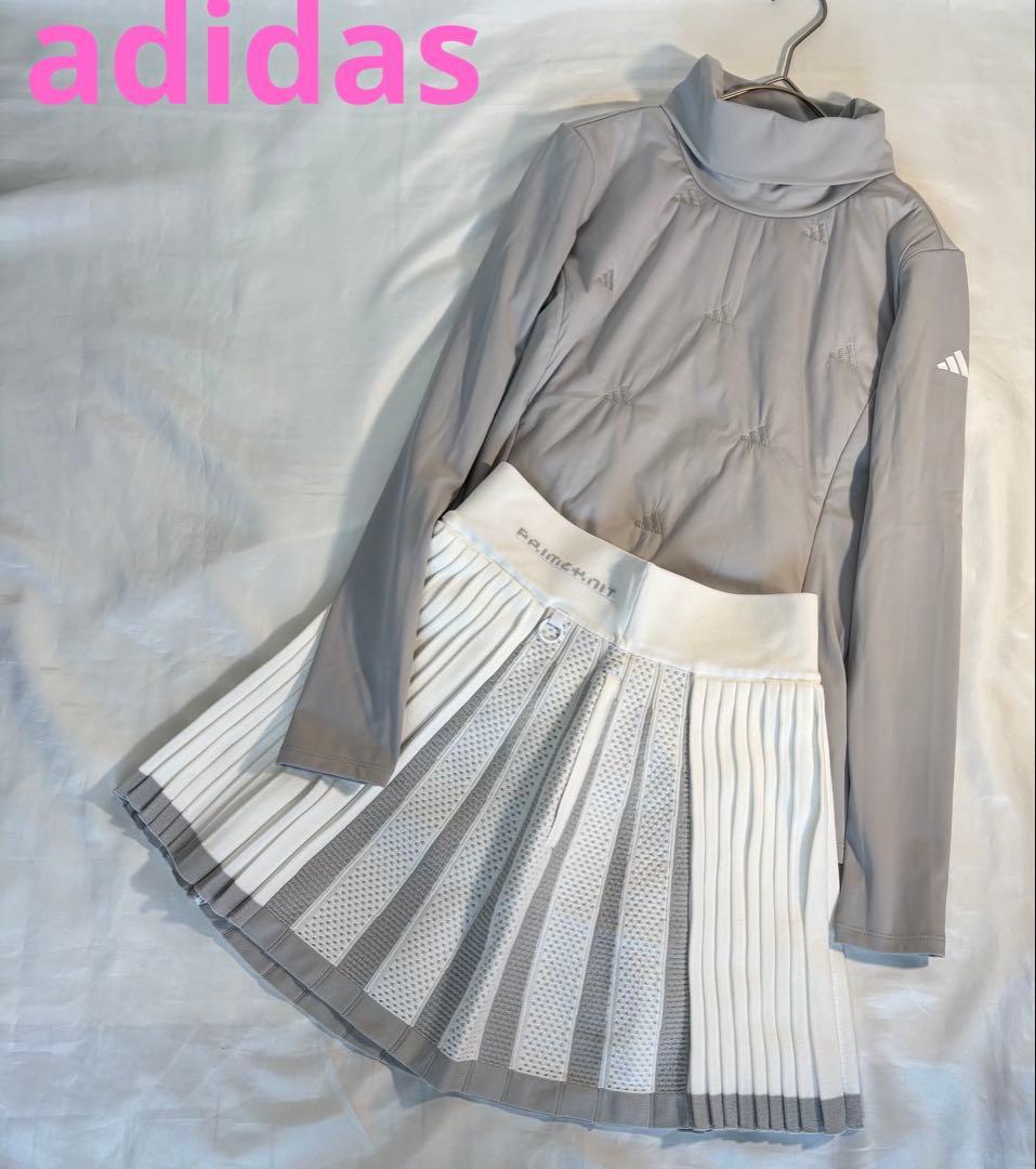 専用様　未使用adidas ゴルフ　セットアップ　モックネック　プリーツスカート