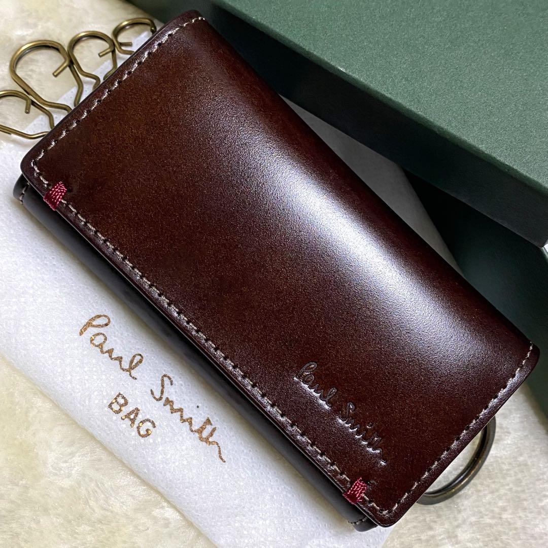 付属品完備❗️新品未使用✨ポールスミス　4連キーケース　コードバン　赤茶ボルドー色