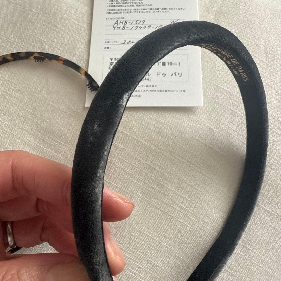 アレクサンドルドゥパリ　カチューシャ　ベロア　べっ甲柄