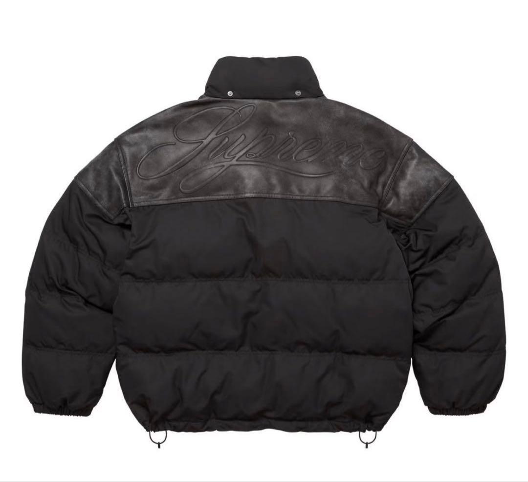 ジャケット・アウター Supreme Leather Yoke Puffer Jacket