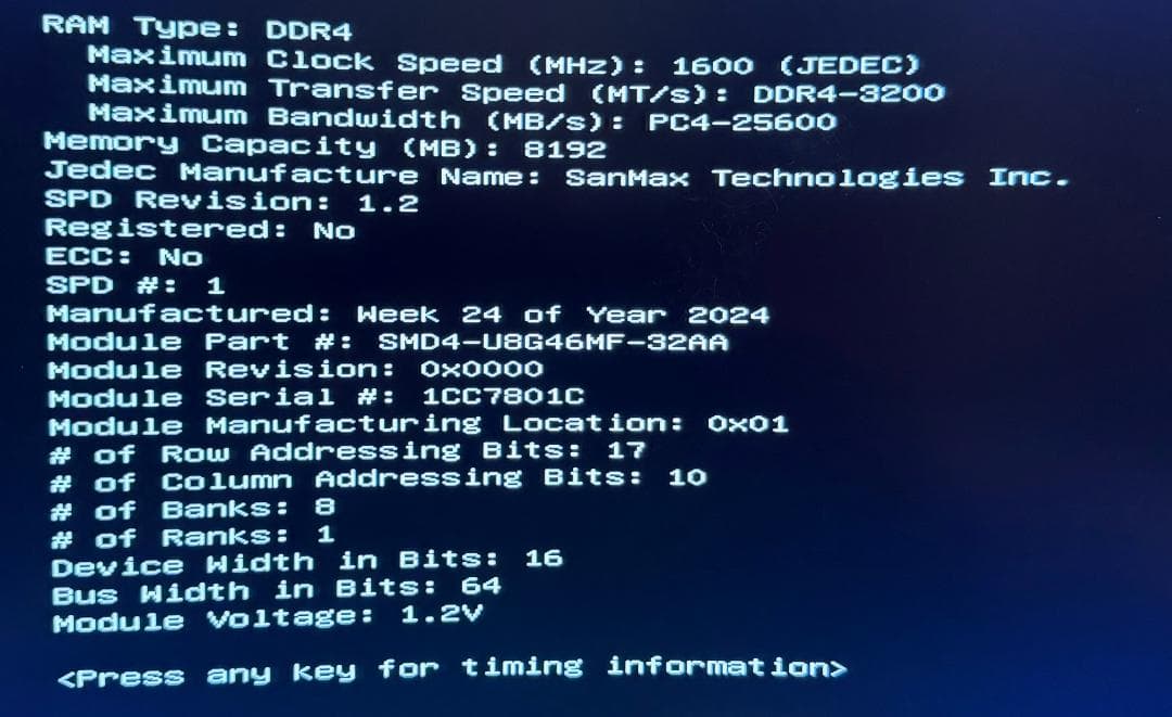 SanMax DDR4-3200 8GB x2枚組 メモリ