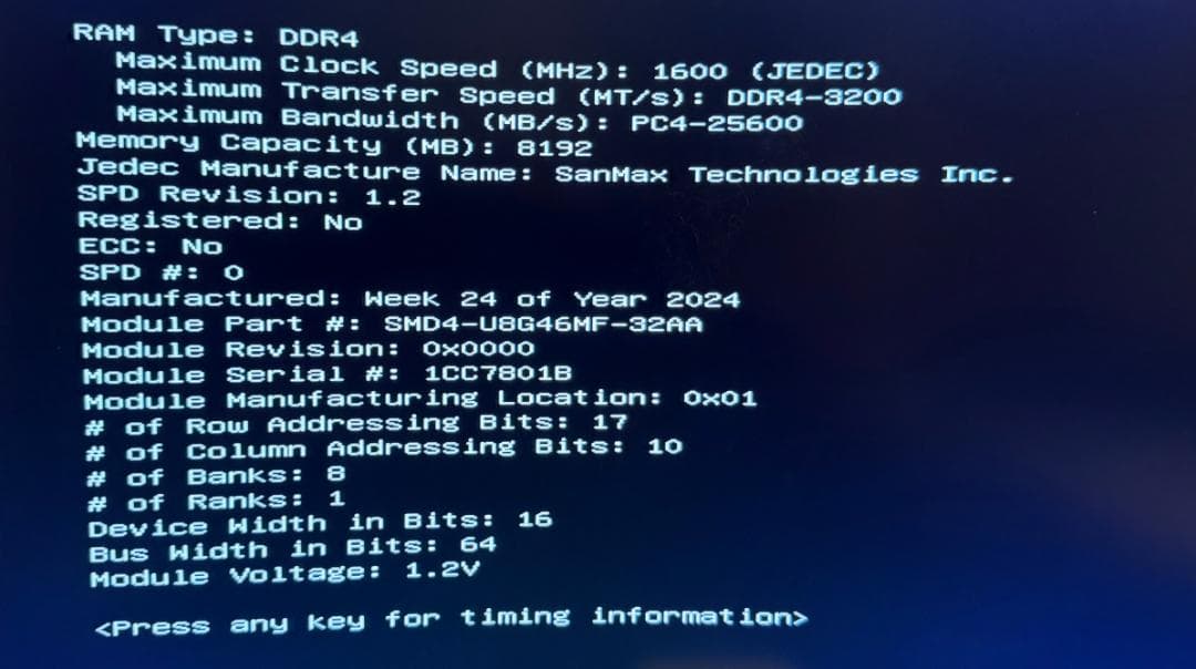 SanMax DDR4-3200 8GB x2枚組 メモリ