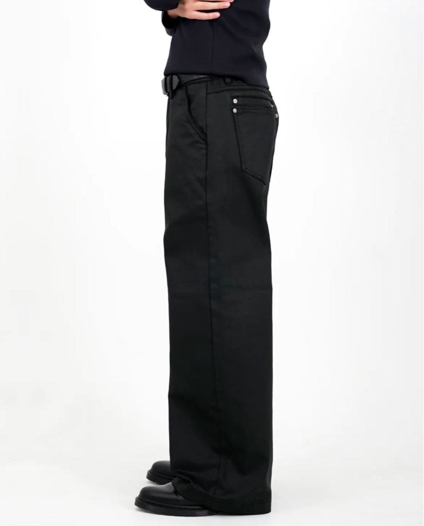パンツ Asapmode Stacked Oil Coating Wide-Leg