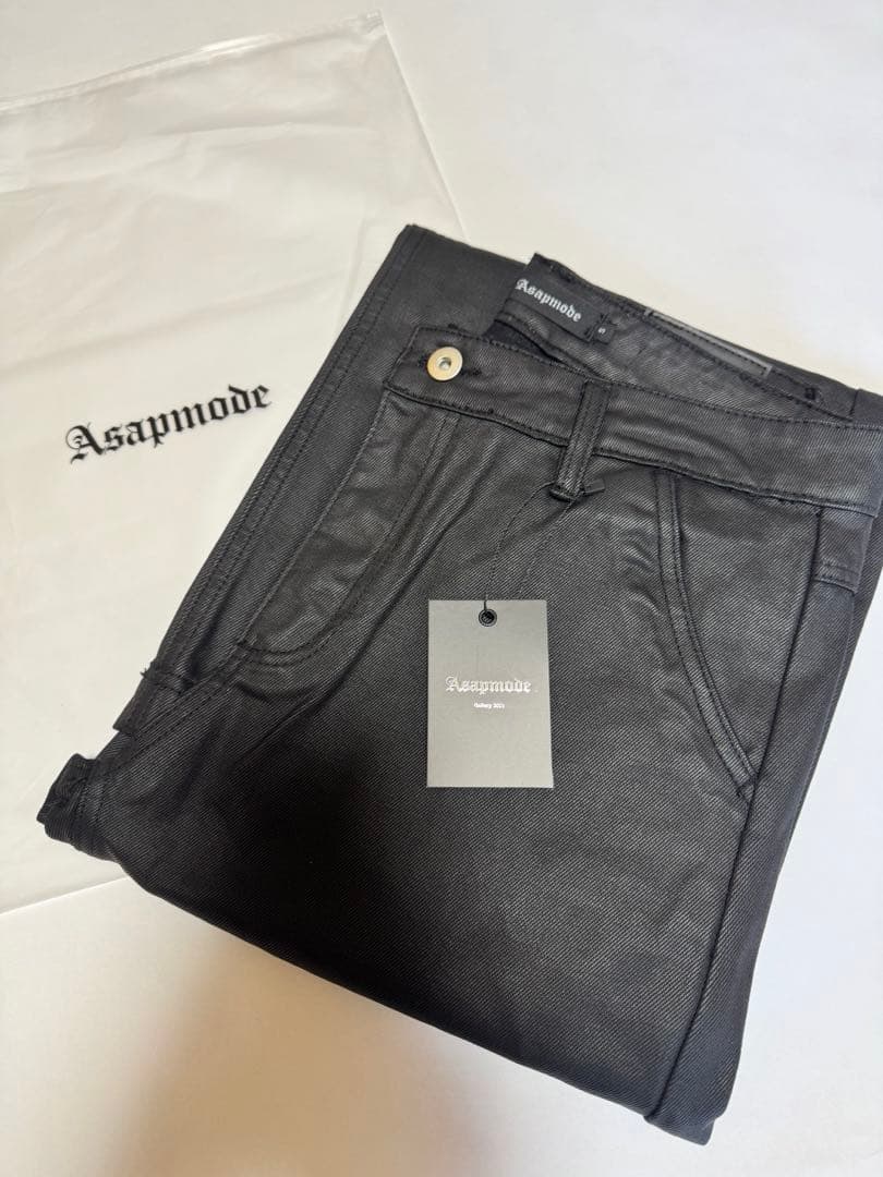 パンツ Asapmode Stacked Oil Coating Wide-Leg