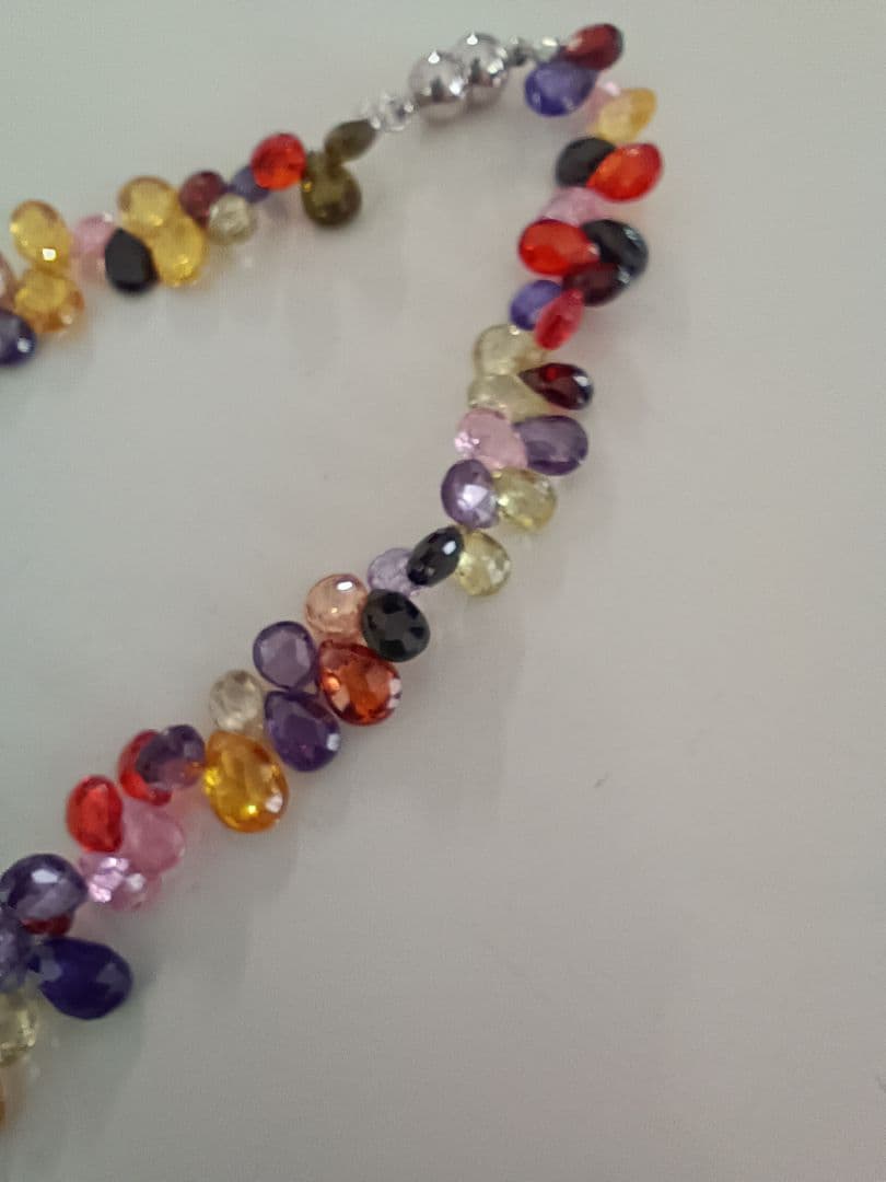 天然石ドロップビーズ ネックレスとブレスレットセット