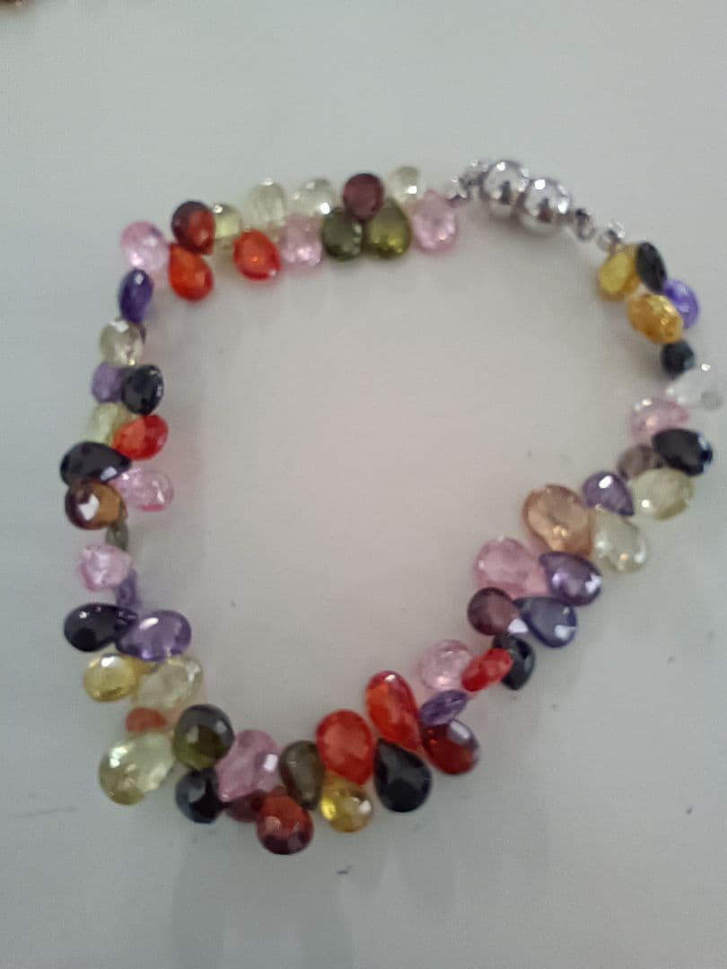 天然石ドロップビーズ ネックレスとブレスレットセット