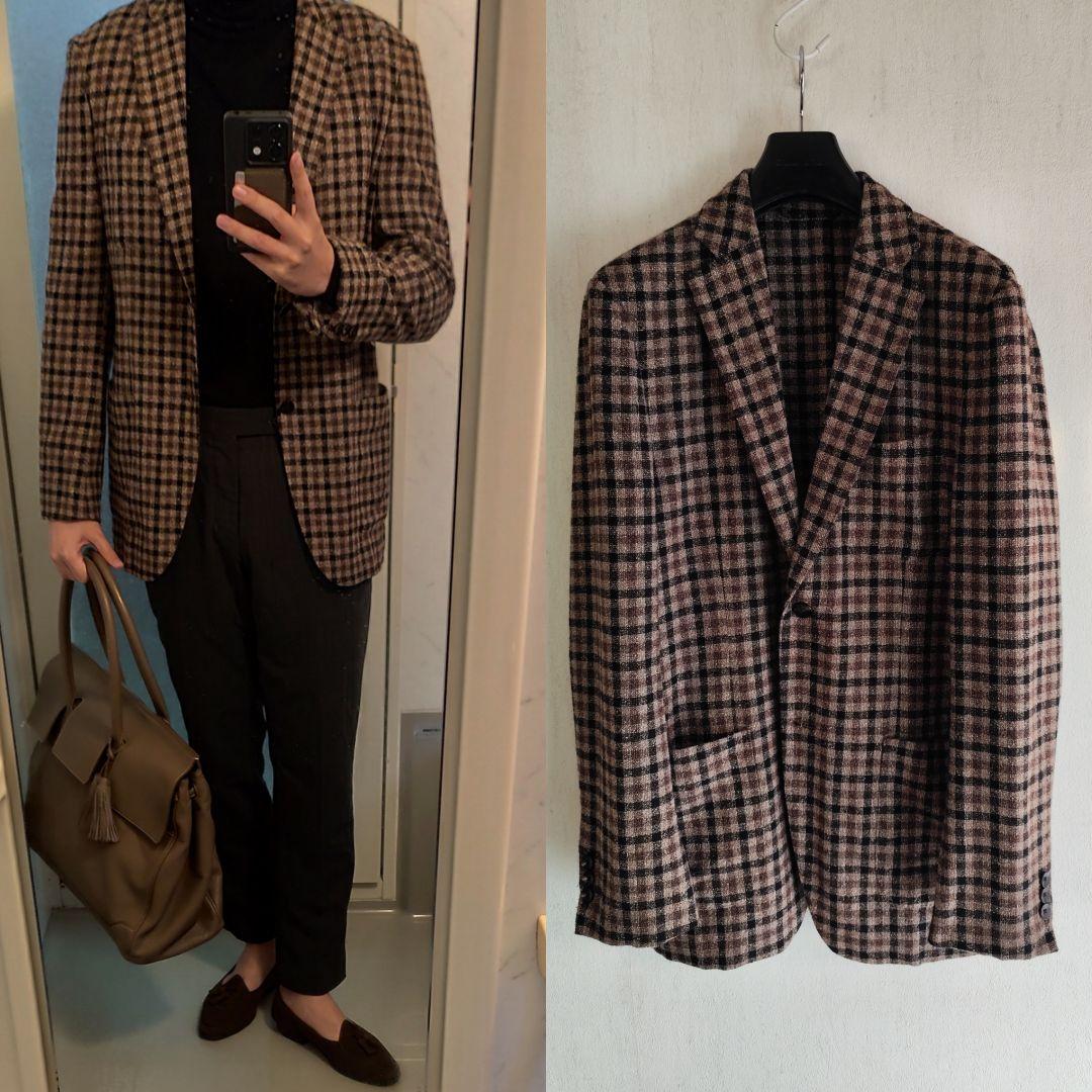 トゥモローランド リングツイードジャケット 茶