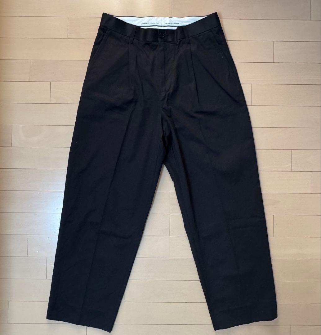 パンツ UNIVERSAL PRODUCTS. ONE TUCK CHINO BLACK