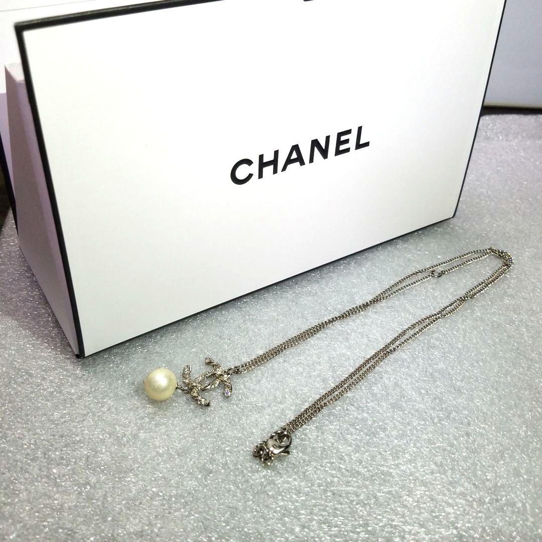 【美品・正規品】CHANEL ネックレス ココマーク パール ラインストーン