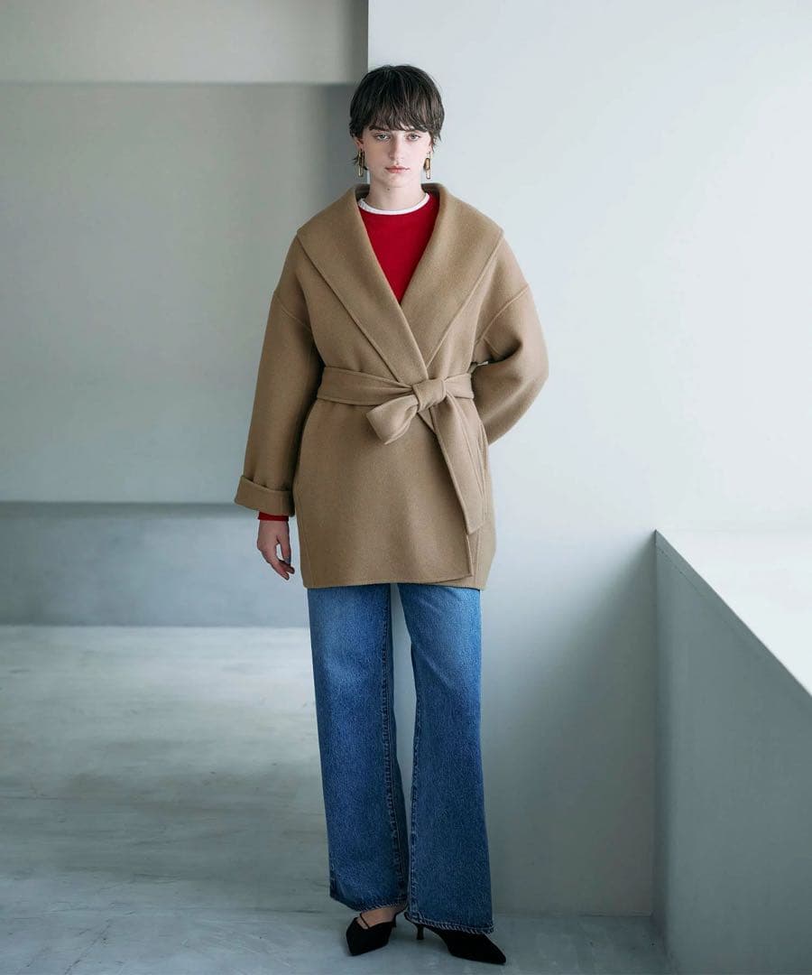 n.o.r.c ウールメルトンミドルリバーコート　ノーク　　ショートコート