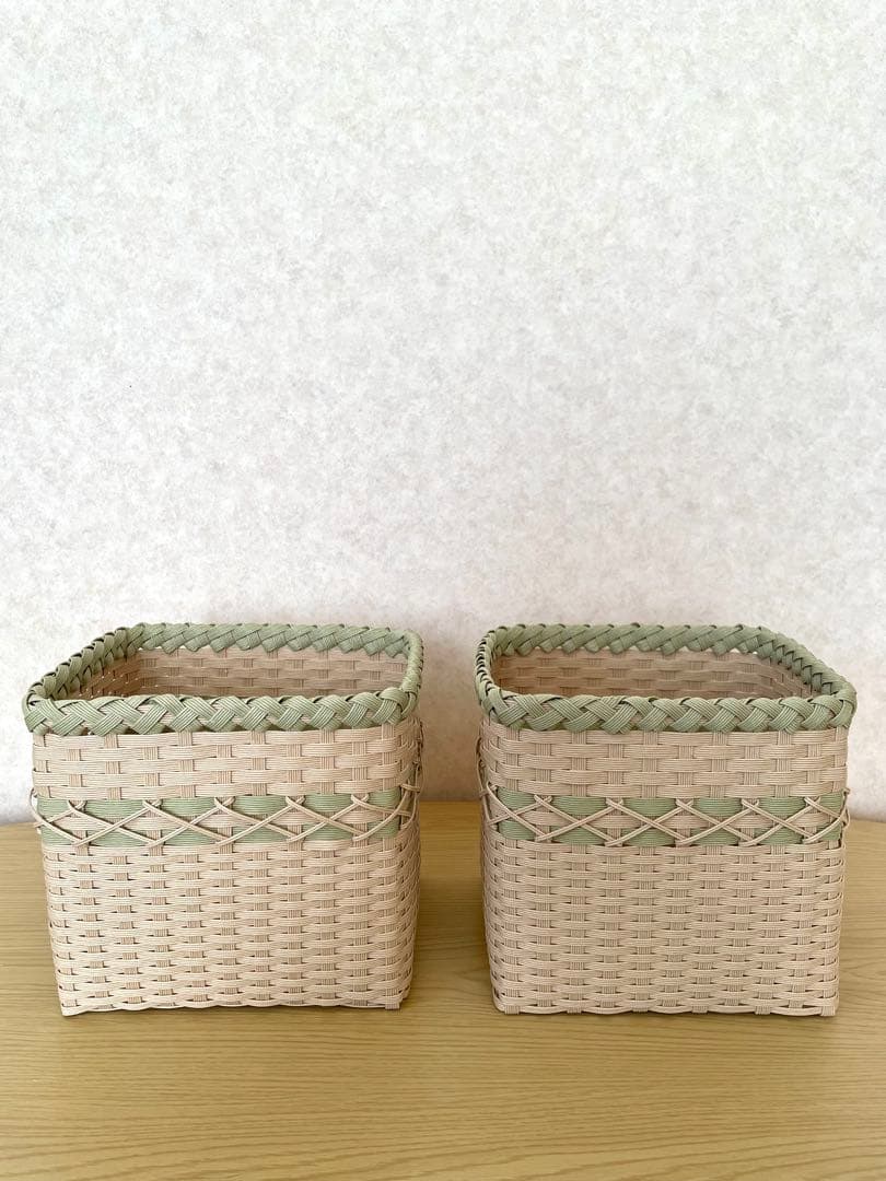 にょみ様用クラフトバンドで作ったバスケットかご