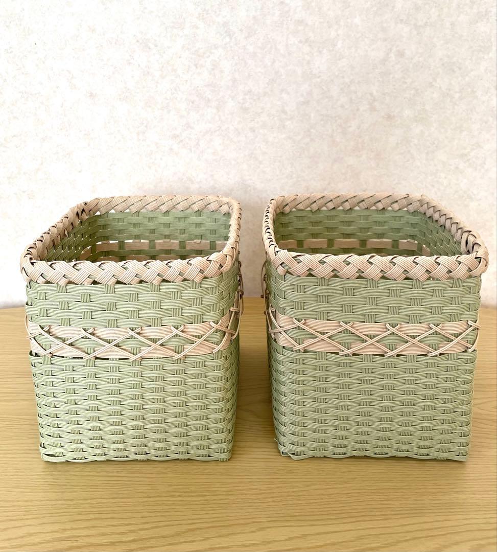 にょみ様用クラフトバンドで作ったバスケットかご