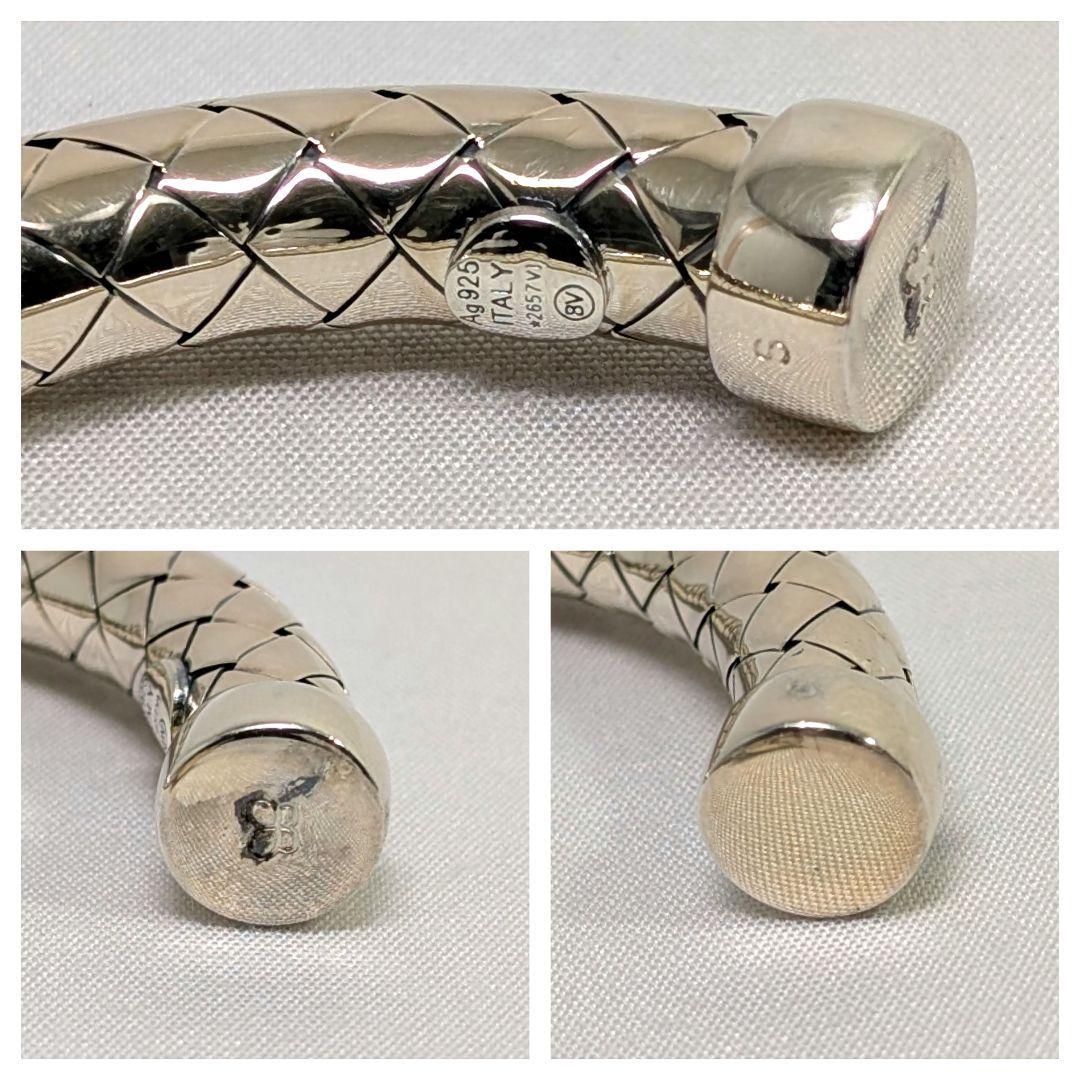 ボッテガヴェネタ イントレチャート バングル SV925 Sサイズ 2657VI