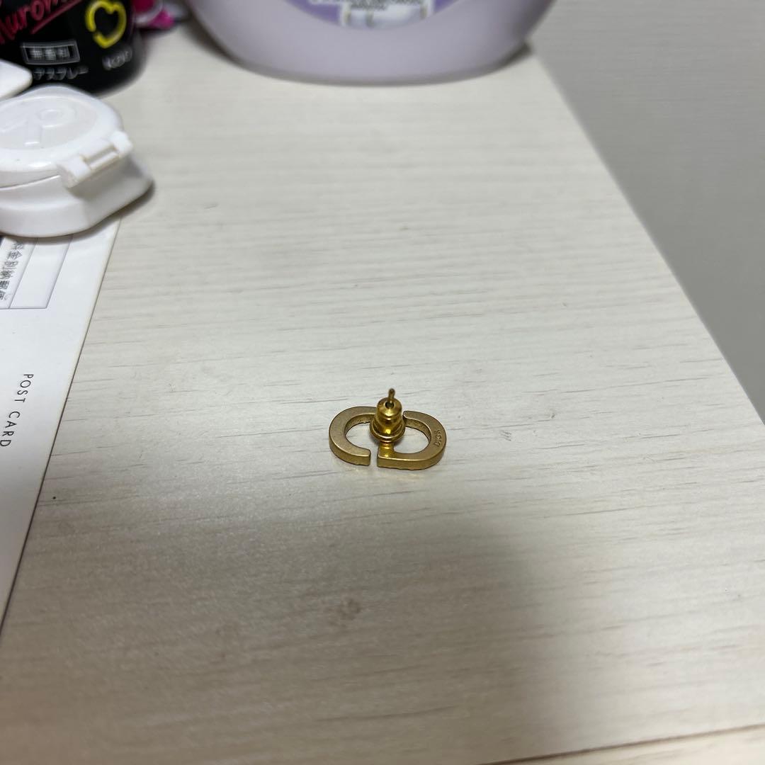 ストーン付きダブルリングピアス(片耳用)