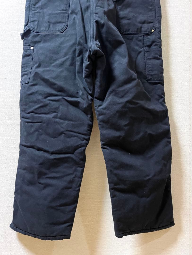 2002年 USA製 カーハート ダック ダブルニー オーバーオール ブラック
