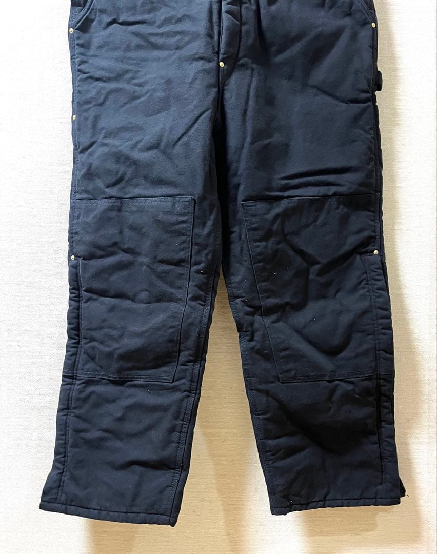 2002年 USA製 カーハート ダック ダブルニー オーバーオール ブラック