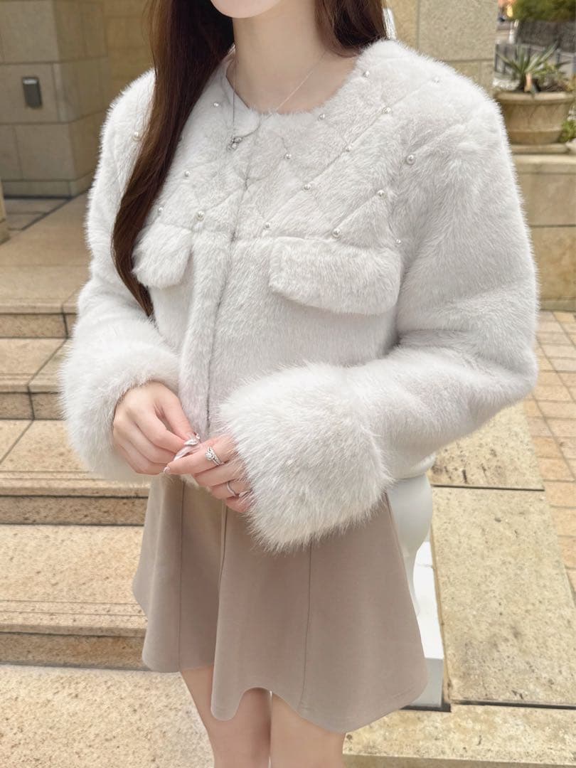 Lumignon original♥Quilting fur coat ホワイト